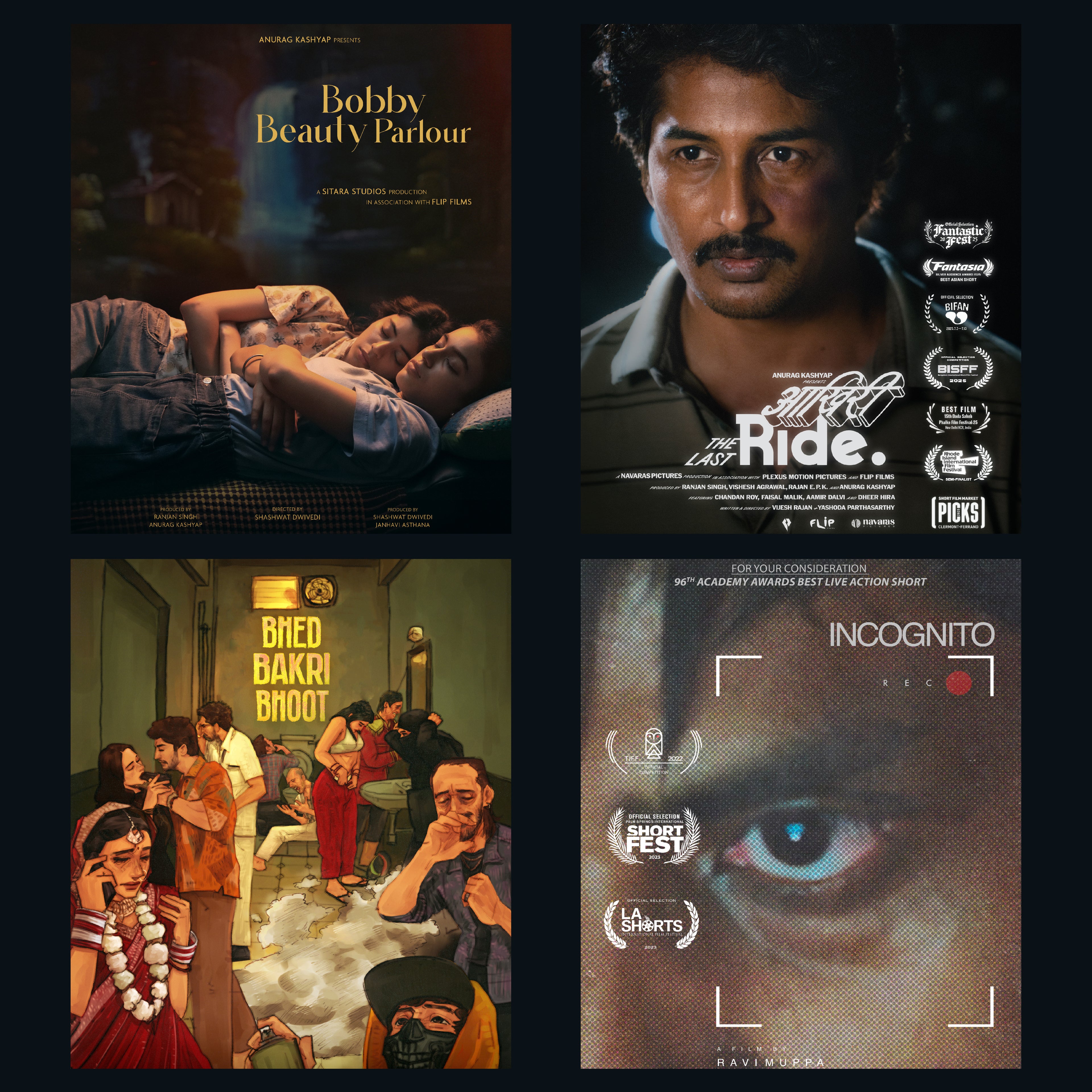 Screenings of Bobby Beauty Parlour, Aakhri Ride, Bhed Bakri Bhoot, and Incognito